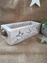 Load image into Gallery viewer, Wooden Crate, storage Trug, home accessories, star decor,
