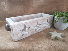 Load image into Gallery viewer, Wooden Crate, storage Trug, home accessories, star decor,
